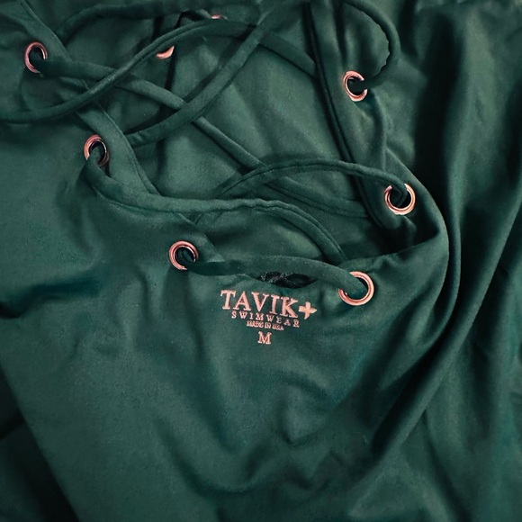 TAVIK Monahan Tie Up One-Piece Swimsuit in Green (Size M) - Picture 6 of 6